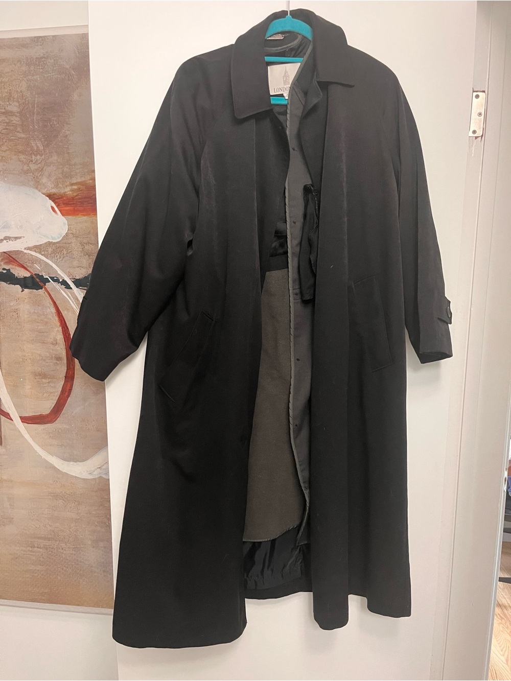 London Fog Black lined Trench Coat